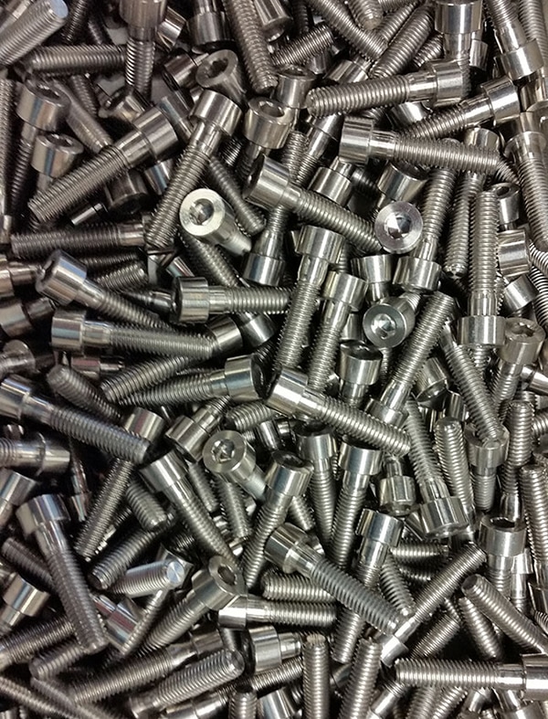 Titanium screws made from titanium Ti grade 2 material
